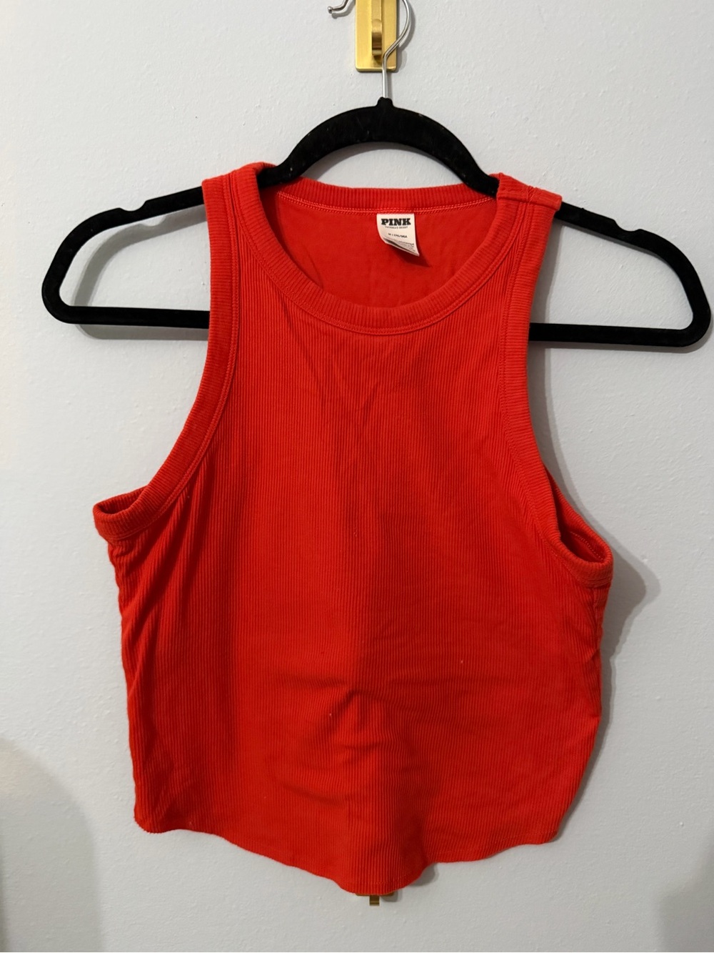 PINK Victoria's Secret Bright Red Ribbed Tank